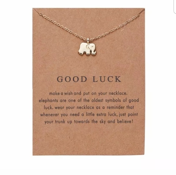 Good Luck Gold Elephant Make a Wish Necklace - Picture 2 of 2